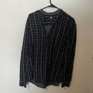 Rock & Republic hooded flannel shirt